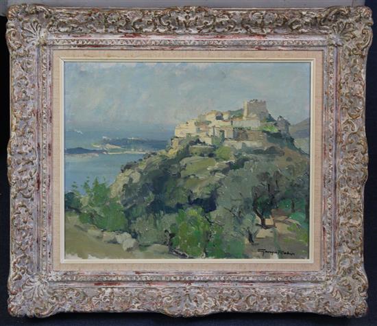 § Georges Charles Robin (French, 1903-2003) Panorama sur Eze et le Cap dAil, 13 x 16in.